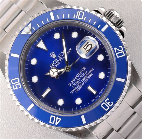 rolex submariner 16610 stainless steel mens watch custom blue dial|Rolex Submariner 16610 specs.